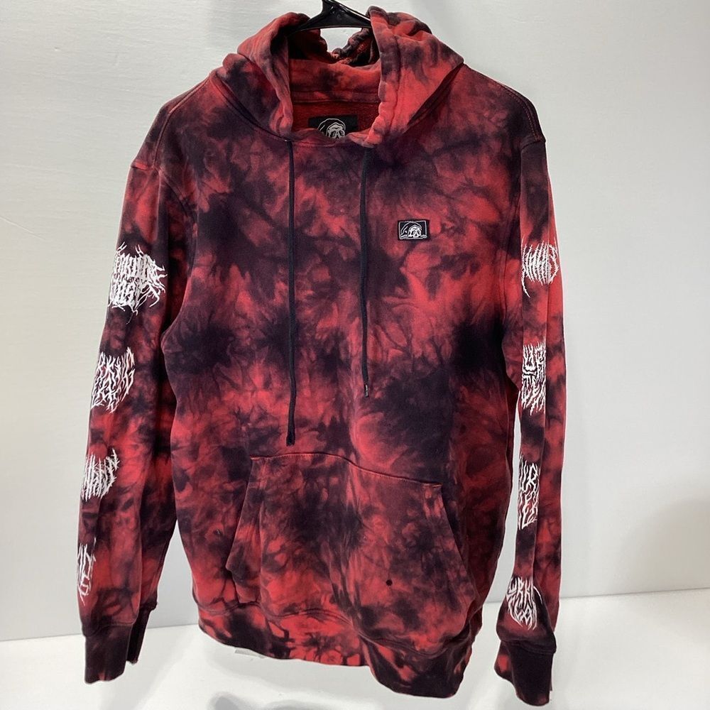 Lurking Class Red Tie-Dye Men's Hoodie S Oversized Sweatshirt Skeleton
